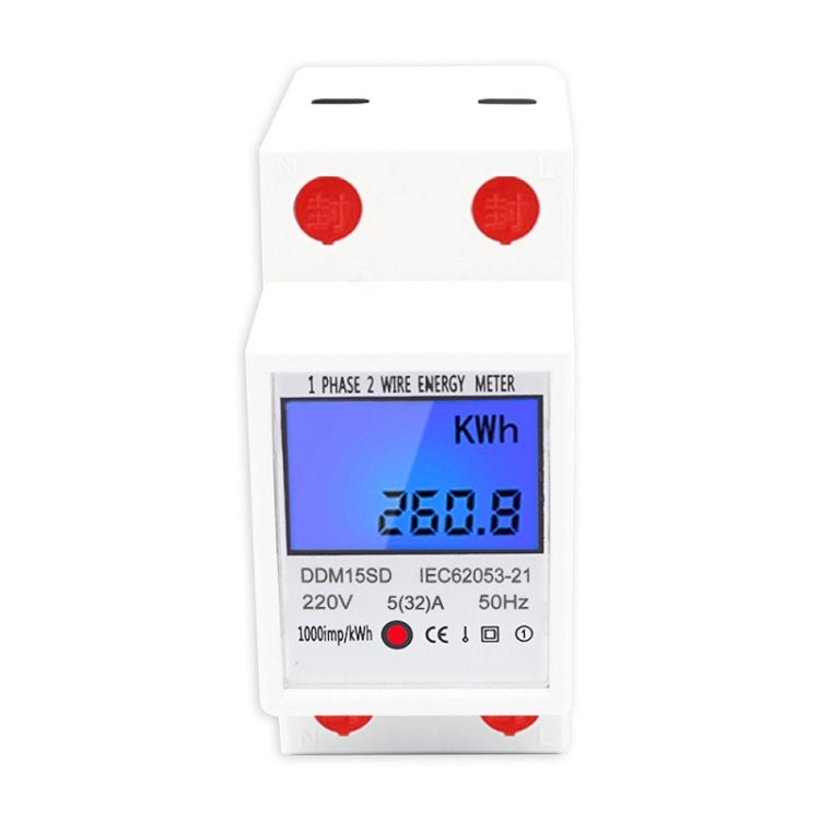 DDM15SD 10 (40) A Single-phase Multi-function Rail Meter with Backlight LCD Display - free shipping - PMC TechLife - Order now!