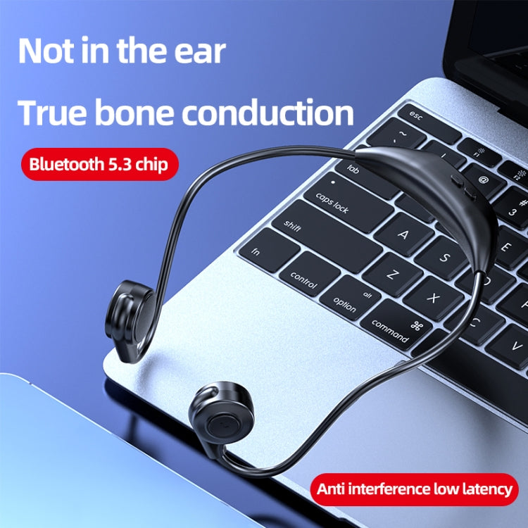 M2 Bone Conduction Earphones Running Stereo To Ear Bluetooth Earphones(Black + Blue) - Neck-mounted Earphone by PMC TechLife | Online Shopping South Africa | PMC TechLife