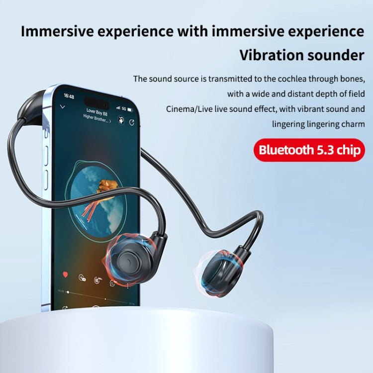 M2 Bone Conduction Earphones Running Stereo To Ear Bluetooth Earphones(Black + Blue) - Neck-mounted Earphone by PMC TechLife | Online Shopping South Africa | PMC TechLife