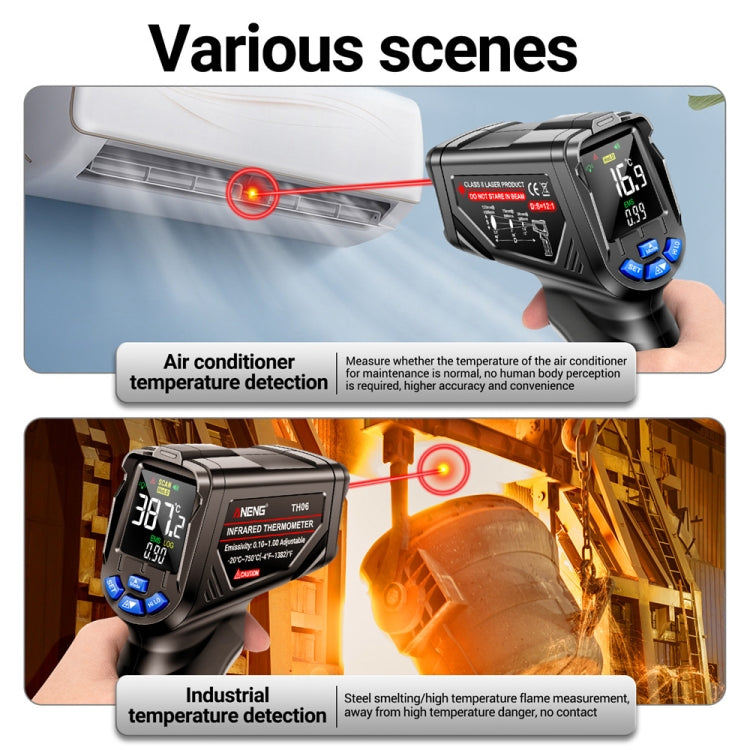 ANENG TH06 Oil Temperature High Precision Thermometer Laser Baking Infrared Water Thermometer(Black) - Thermostat & Thermometer by ANENG | Online Shopping South Africa | PMC TechLife | Buy Now Pay Later Mobicred