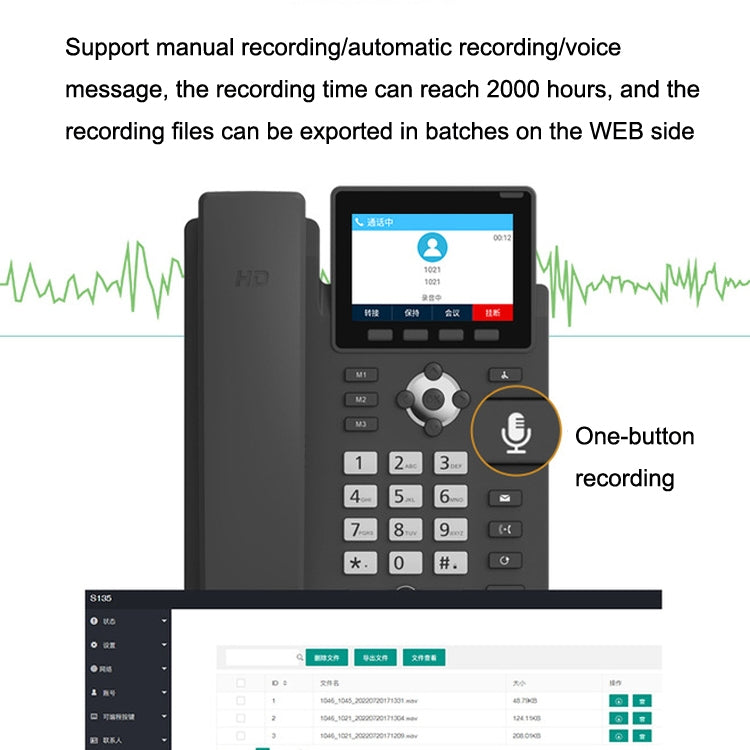 S135 PSTN+SIP Dual Mode Recording Smart Phone 6 Ways VOIP Network Phone IP Phone - Smart Rings / Smart Telephones by PMC TechLife | Online Shopping South Africa | PMC TechLife | Buy Now Pay Later Mobicred
