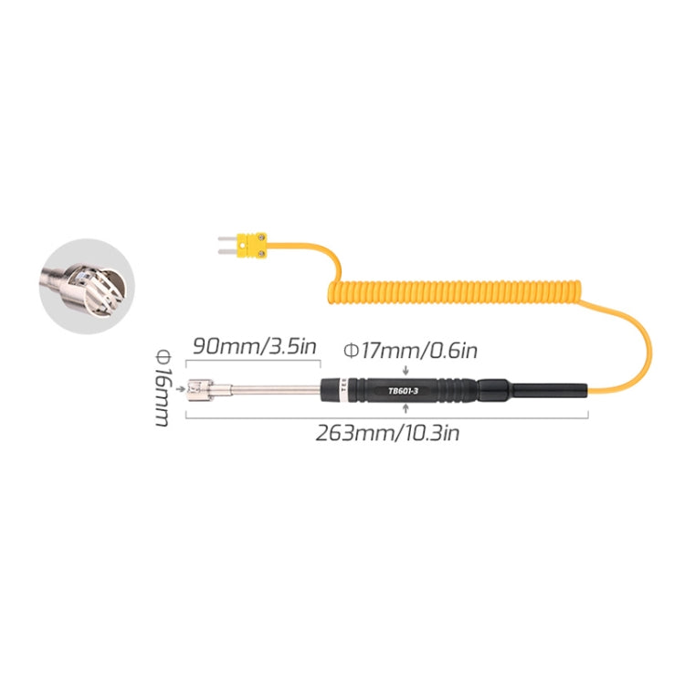 TASI TB601-3 Surface Thermocouple K-Type Probe Use With Thermometer - Thermostat & Thermometer by TASI | Online Shopping South Africa | PMC TechLife | Buy Now Pay Later Mobicred