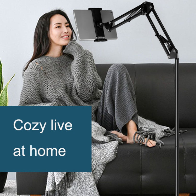 155cm Mobile Phone Tablet Live Broadcast Bedside Lifting Bracket Cantilever Floor Stand (White) - Lazy Bracket by PMC TechLife | Online Shopping South Africa | PMC TechLife