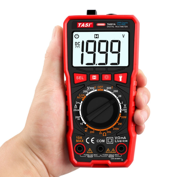 TASI TA801A Digital Multimeter Fully Automatic Multifunctional Digital Current Meter(Manual Model, Without Capacitor Measurement) - free shipping - PMC TechLife - Order now!