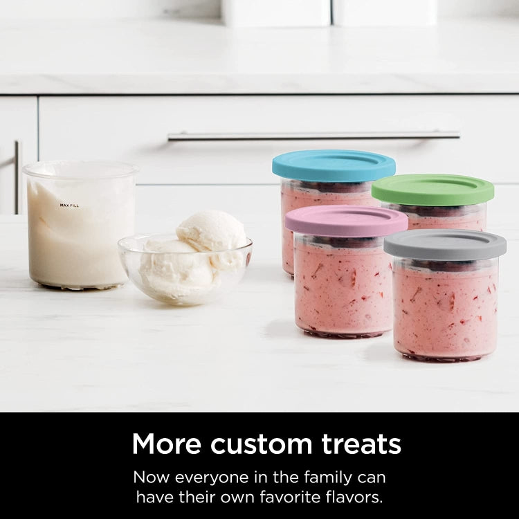 For Ninja NC299AMZ NC300 Ice Cream Storage Containers with Lids, Speci: 4 Cups+Spoon - Kitchen Machine Accessories by PMC TechLife | Online Shopping South Africa | PMC TechLife