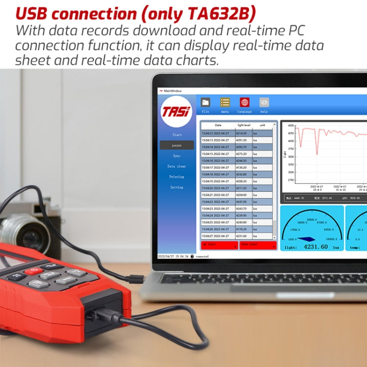 TASI TA632B USB Computer Connection Digital Illuminance Meter Lumen Tester Brightness Meter - free shipping - PMC TechLife - Order now!