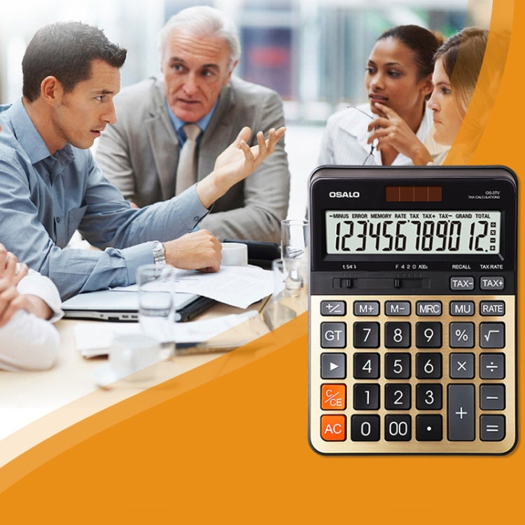 OSALO OS-3TV 12-digit LCD Screen Solar Dual Power Supply Desktop Calculator - free shipping - PMC TechLife - Order now!