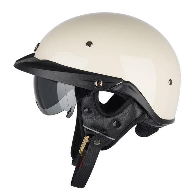 SOMAN Motorcycle Half Helmet Adjustable Helmet With Inner Mirror, Size: L(White) - free shipping - PMC TechLife - Order now!