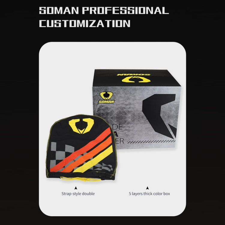 SOMAN Motorcycle Half Helmet Adjustable Helmet With Inner Mirror, Size: M(White with Transparent Mirror) - free shipping - PMC TechLife - Order now!