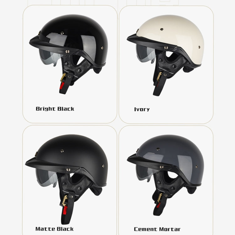 SOMAN Motorcycle Half Helmet Adjustable Helmet With Inner Mirror, Size: L(White) - free shipping - PMC TechLife - Order now!
