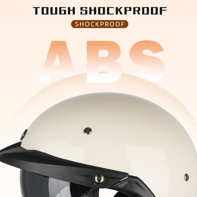 SOMAN Motorcycle Half Helmet Adjustable Helmet With Inner Mirror, Size: XL(White with Transparent Mirror) - free shipping - PMC TechLife - Order now!