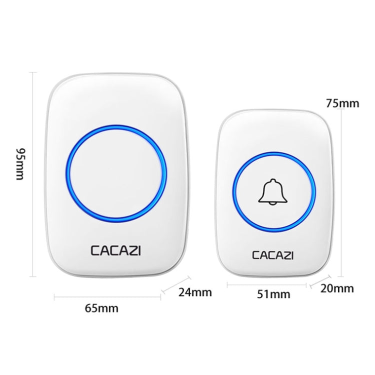 CACAZI A10DC 1 To 2 Battery Type Home Smart Waterproof Electronic Wireless Doorbell(White) - Wireless Doorbell by CACAZI | Online Shopping South Africa | PMC TechLife | Buy Now Pay Later Mobicred