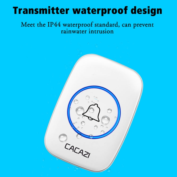 CACAZI A10DC 1 To 2 Battery Type Home Smart Waterproof Electronic Wireless Doorbell(White) - Wireless Doorbell by CACAZI | Online Shopping South Africa | PMC TechLife | Buy Now Pay Later Mobicred