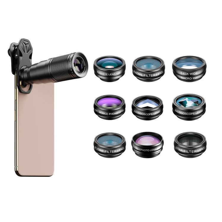 APEXEL APL-22XDG9 22X External Camera Adjustable Focus Mobile Phone Lens(10 in 1) - free shipping - PMC TechLife - Order now!