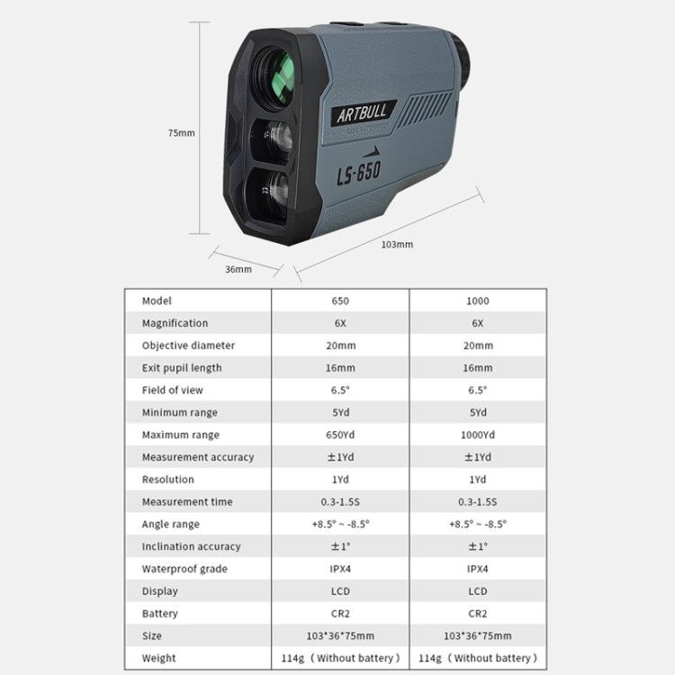 ARTBULL LS-650 Outdoor Golf Laser Rangefinder 650m Altimeter Telescope - free shipping - PMC TechLife - Order now!