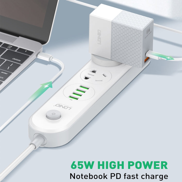 LDNIO A2620C 65W USB+Type-C/USB-C Port Dual Port Universal Phone Tablet Travel Charger(US Plug+Type-C to 8 Pin) - free shipping - PMC TechLife - Order now!