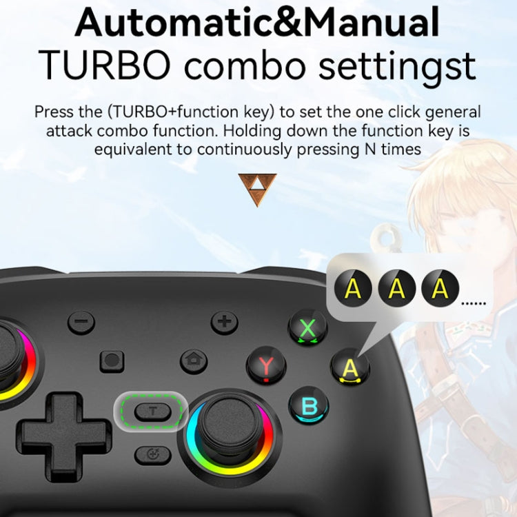 Wireless Bluetooth Somatosensory Vibration Gamepad for Nintendo Switch/Switch PRO, Color: Black Gold - Gamepads by PMC TechLife | Online Shopping South Africa | PMC TechLife