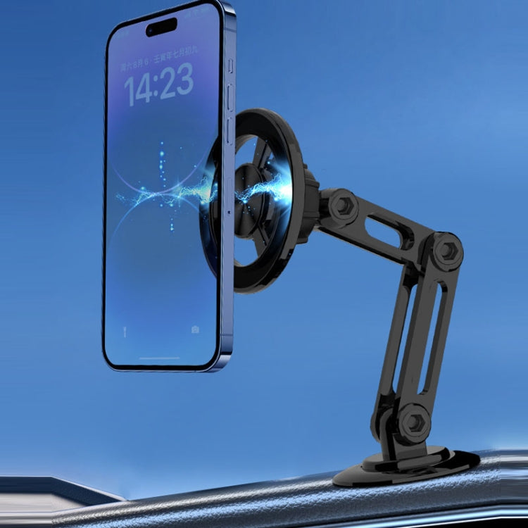 Magsafe Magnetic Mobile Phone Bracket Metal Car Navigation Folding Bracket(Black) - Car Holders by PMC TechLife | Online Shopping South Africa | PMC TechLife