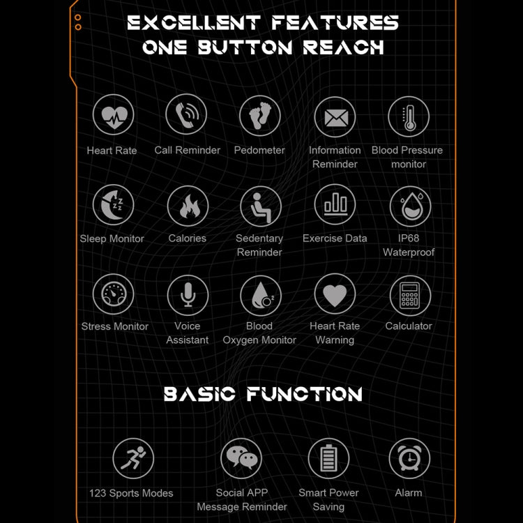 1.83 Inch IP68 Waterproof Bluetooth Call Sports Smart Watch Outdoor Three-Proof Multifunctional Watch(Black) - Smart Watches by PMC TechLife | Online Shopping South Africa | PMC TechLife