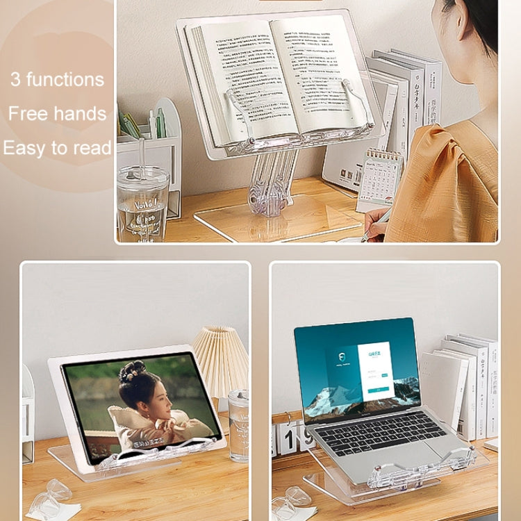 Student Desktop Reading Rack Transparent Acrylic Tablet Stand, Style: B Model - Desktop Holder by PMC TechLife | Online Shopping South Africa | PMC TechLife