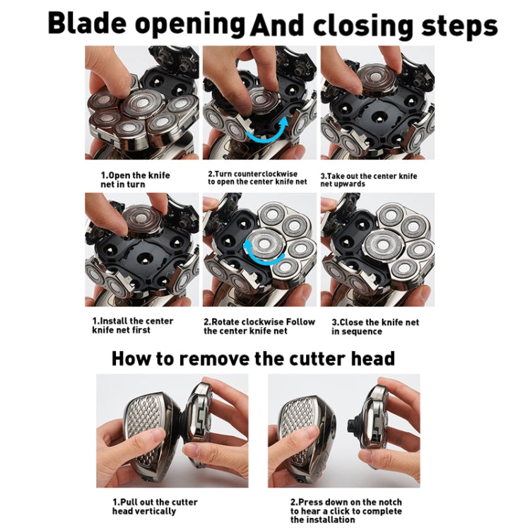 6 In 1 9 Knife Head Multifunctional USB Shaver Full Body Water Washing Shaver Men Hair Bald - free shipping - PMC TechLife - Order now!