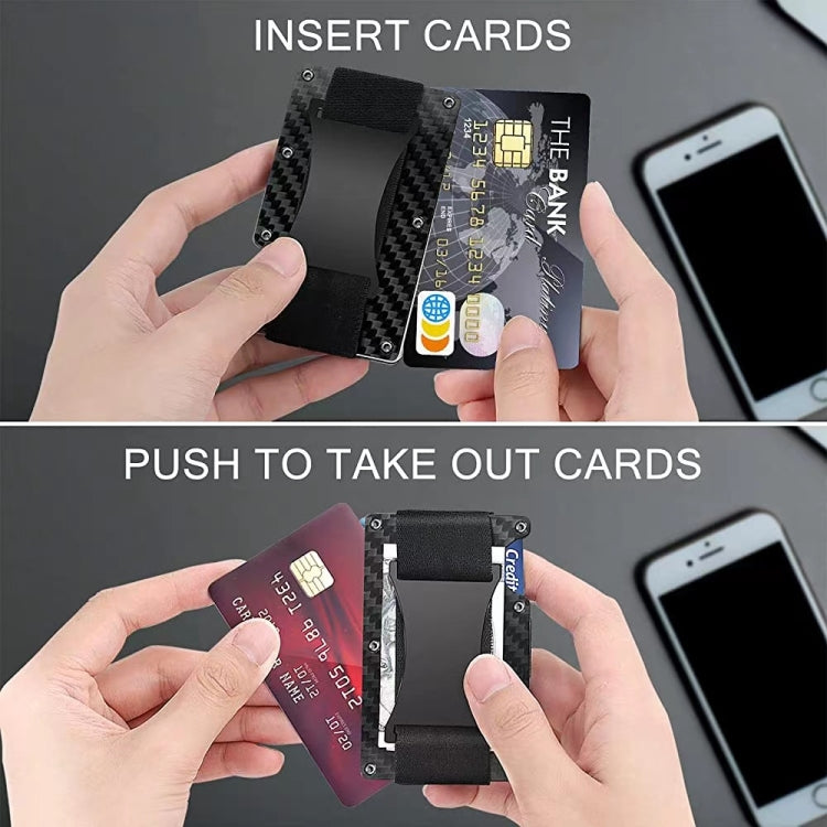 Credit Card Holder Wallets RFID Blocking Slim Metal Card Clip, Color: Real Carbon Fiber (Light) - free shipping - PMC TechLife - Order now!
