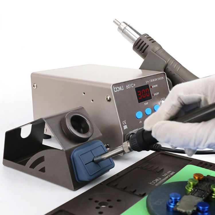 BAKU BA-601C+ Digital Display 2-In-1 Electric Soldering Iron Heat Exchanger Mobile Phone Maintenance Desoldering EU Plug 220V - free shipping - PMC TechLife - Order now!