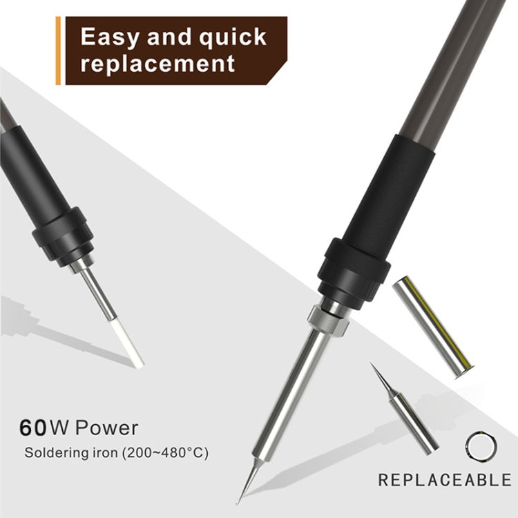 BAKU BA-601C+ Digital Display 2-In-1 Electric Soldering Iron Heat Exchanger Mobile Phone Maintenance Desoldering EU Plug 220V - free shipping - PMC TechLife - Order now!