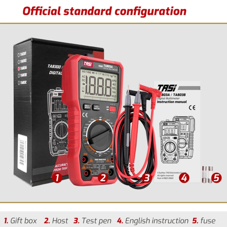 TASI TA803A Digital High Precision Multimeter Digital Display Household Multifunction Electrician Multimeter - free shipping - PMC TechLife - Order now!