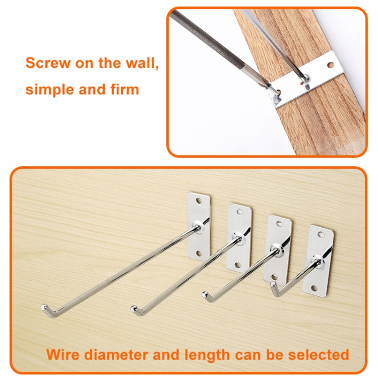 20cm 2pcs 6mm Thick Nail Wall Display Jewelry Hooks Single Wire Hook - free shipping - PMC TechLife - Order now!