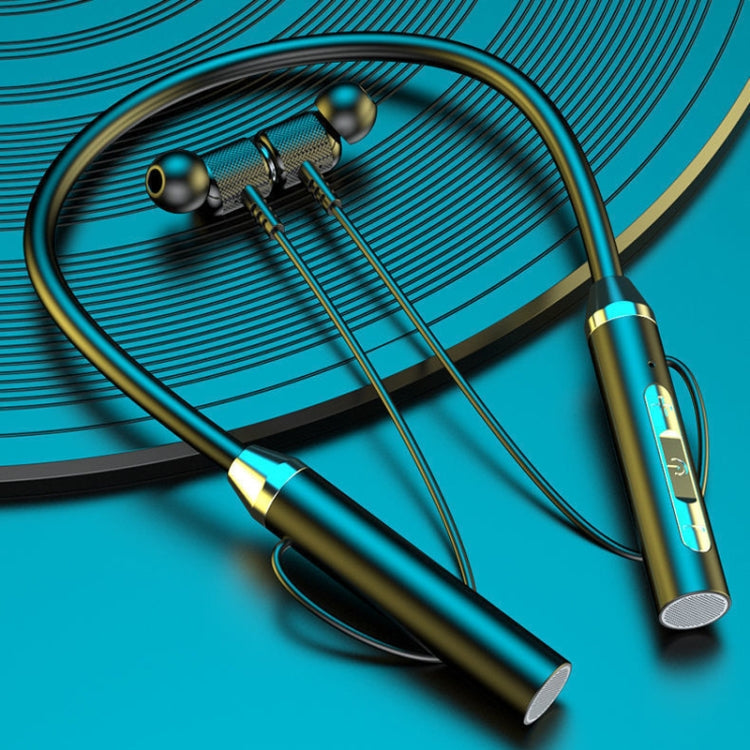 Wireless Hanging Neck Long Battery Life Sports Binaural Bluetooth Headset(Black OPP Bag) - Neck-mounted Earphone by PMC TechLife | Online Shopping South Africa | PMC TechLife