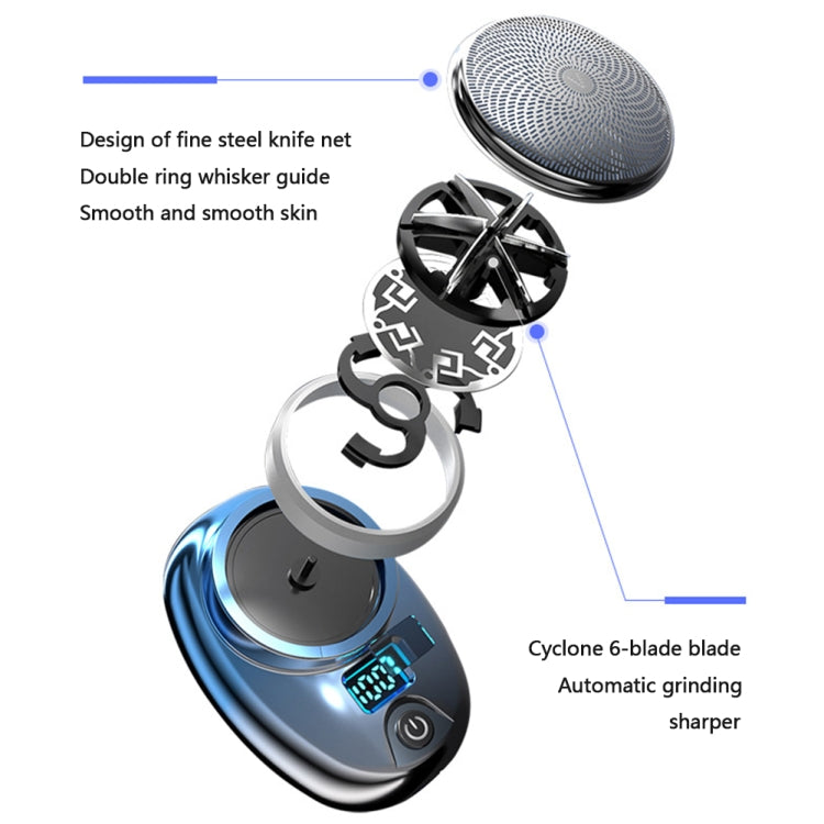 Portable Digital Razor Mini Washable Electric Shaver(Bright Silver) - free shipping - PMC TechLife - Order now!