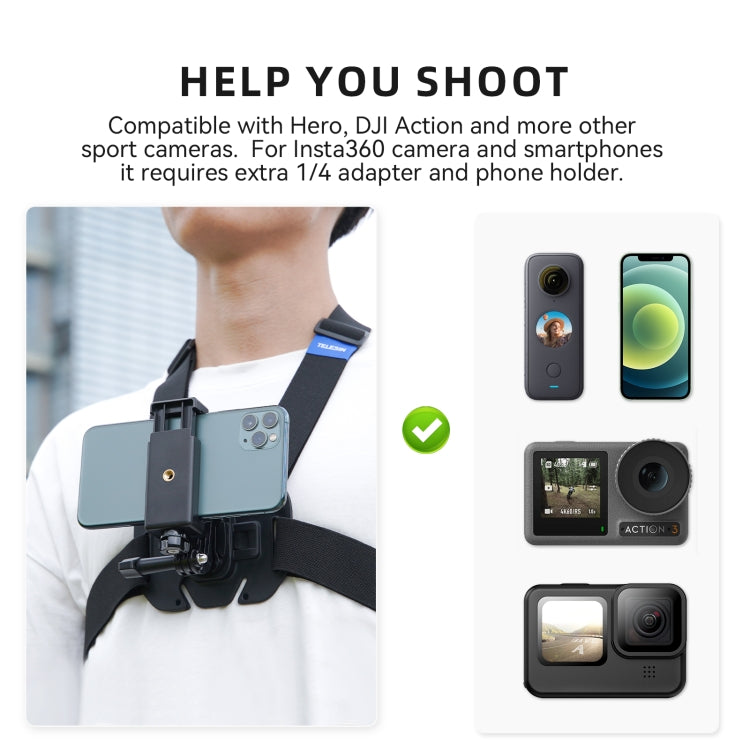 TELESIN  Chest Strap Mount Waistcoat Belt  Mount For Action Camera - Chest Belt by TELESIN | Online Shopping South Africa | PMC TechLife