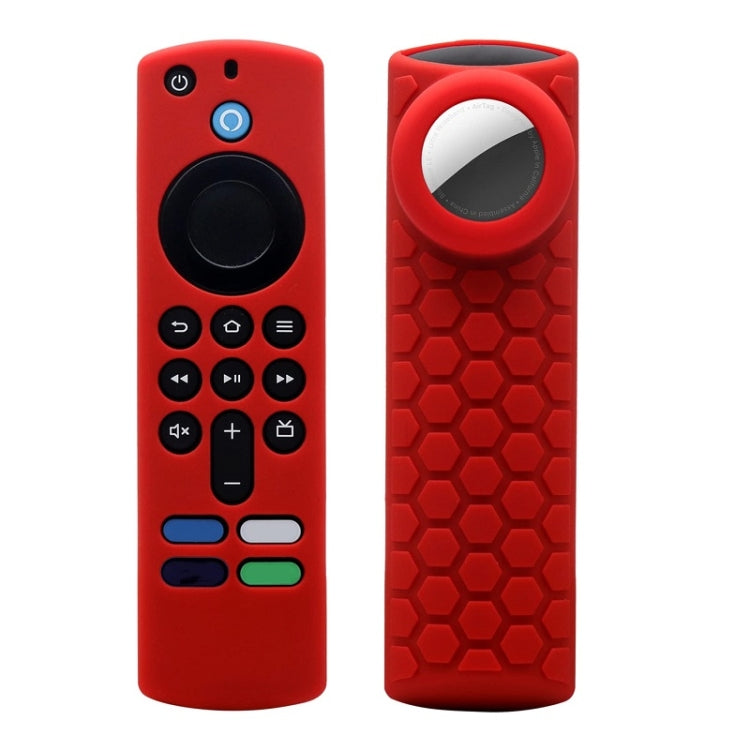 2pcs Remote Control Case For Amazon Fire TV Stick 2021 ALEXA 3rd Gen With Airtag Holder(Red) - Remote Control Covers by PMC TechLife | Online Shopping South Africa | PMC TechLife