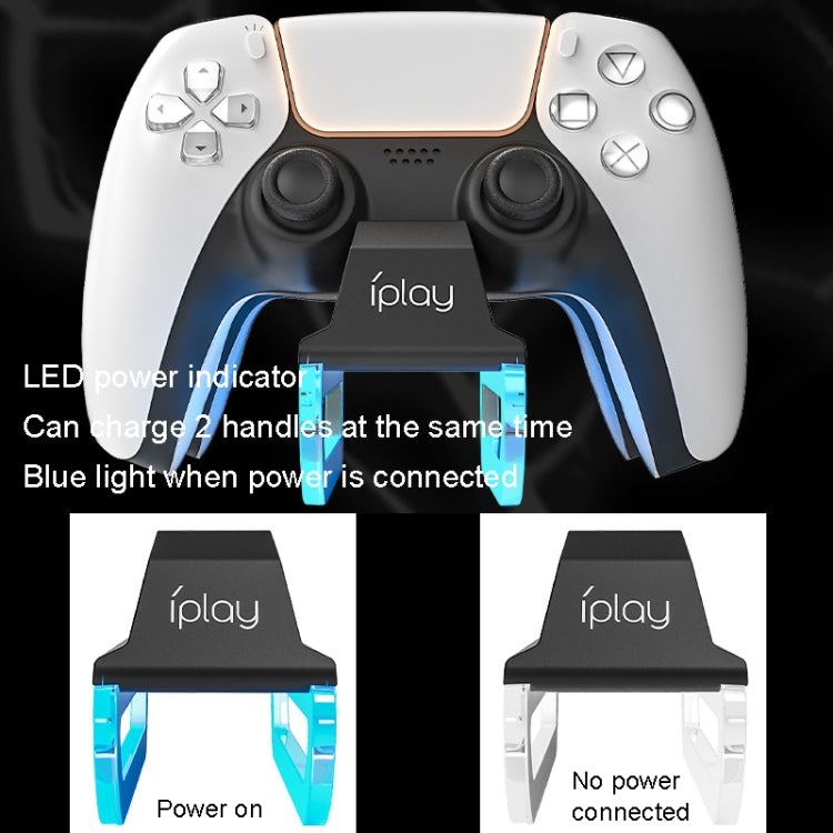 iplay HBP-289 For PS5 Game Handle Dual Seat Charger Touch Point Charging Base(Black) - Charger & Power by iplay | Online Shopping South Africa | PMC TechLife | Buy Now Pay Later Mobicred