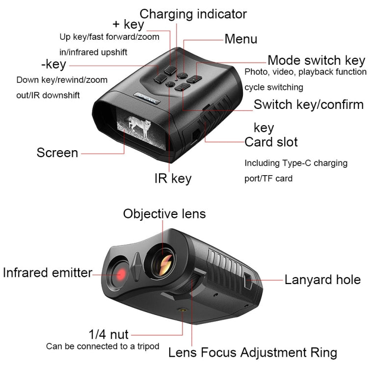 APEXEL 3-inch LCD HD Screen Photo Video Portable Binoculars Digital Infrared Night Vision Device(APL-NV009) - free shipping - PMC TechLife - Order now!