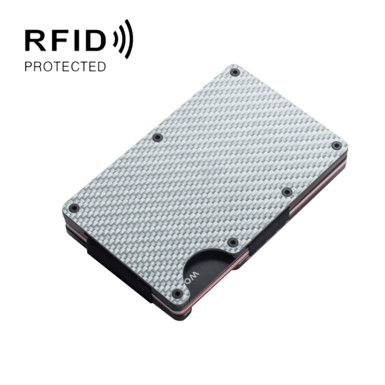 RFID Carbon Fiber Metal Card Holder Multifunctional  Anti-theft Credit Card Box(Silver) - Antimagnetic RFID Package by PMC TechLife | Online Shopping South Africa | PMC TechLife | Buy Now Pay Later Mobicred
