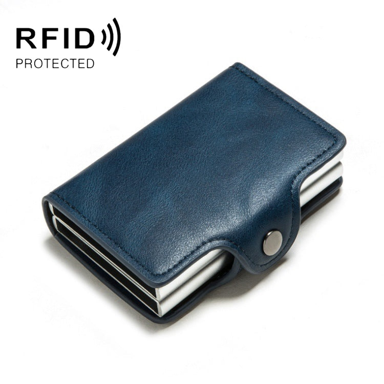 Automatic Pop-up Card Holder Metal Card Box RFID Credit Card Bank Card Box Wallet(Blue) - Antimagnetic RFID Package by PMC TechLife | Online Shopping South Africa | PMC TechLife | Buy Now Pay Later Mobicred