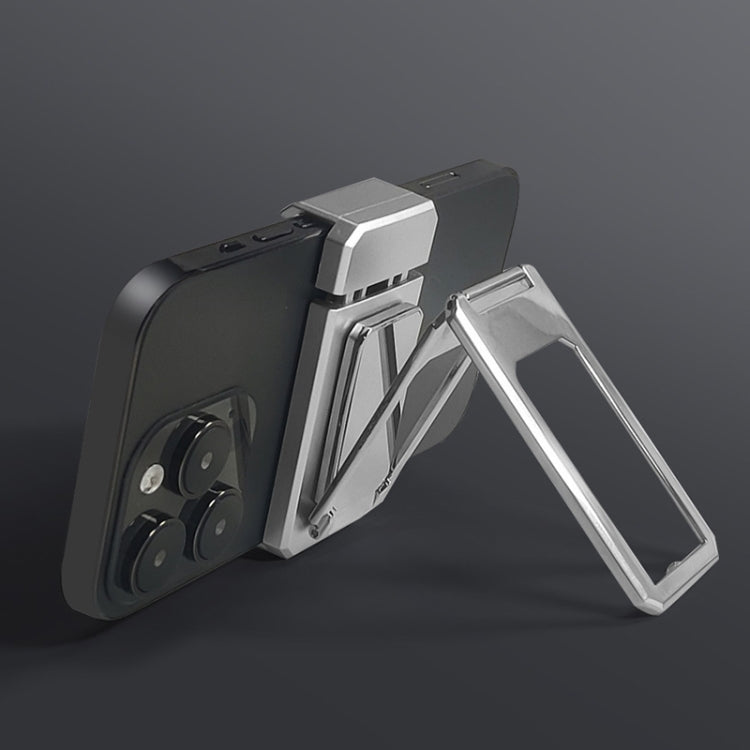 Back Clip Double Ring Magnetic Metal Folding Phone Bracket Desktop Lazy Ring Phone Holder(Rose Gold) - Ring Holder by PMC TechLife | Online Shopping South Africa | PMC TechLife