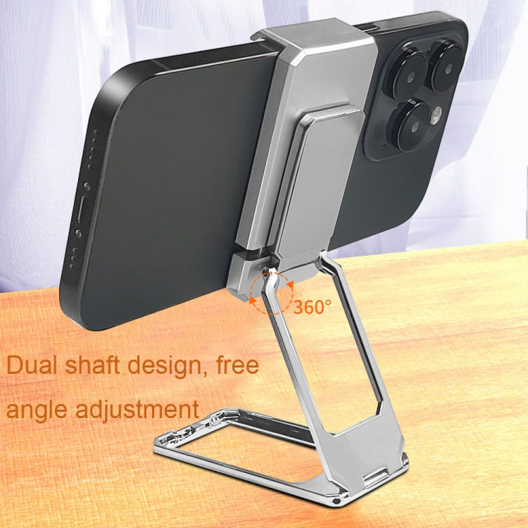 Back Clip Double Ring Magnetic Metal Folding Phone Bracket Desktop Lazy Ring Phone Holder(Rose Gold) - Ring Holder by PMC TechLife | Online Shopping South Africa | PMC TechLife