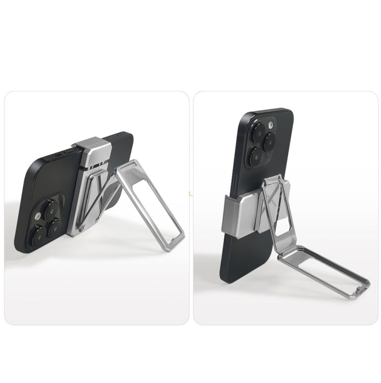 Back Clip Double Ring Magnetic Metal Folding Phone Bracket Desktop Lazy Ring Phone Holder(Rose Gold) - Ring Holder by PMC TechLife | Online Shopping South Africa | PMC TechLife