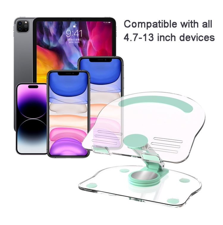 KF-Z11 Acrylic Tablet PC Mobile Phone Bracket Desktop Rotating Foldable Lazy Non-slip Phone Support Frame(Green) - Desktop Holder by PMC TechLife | Online Shopping South Africa | PMC TechLife