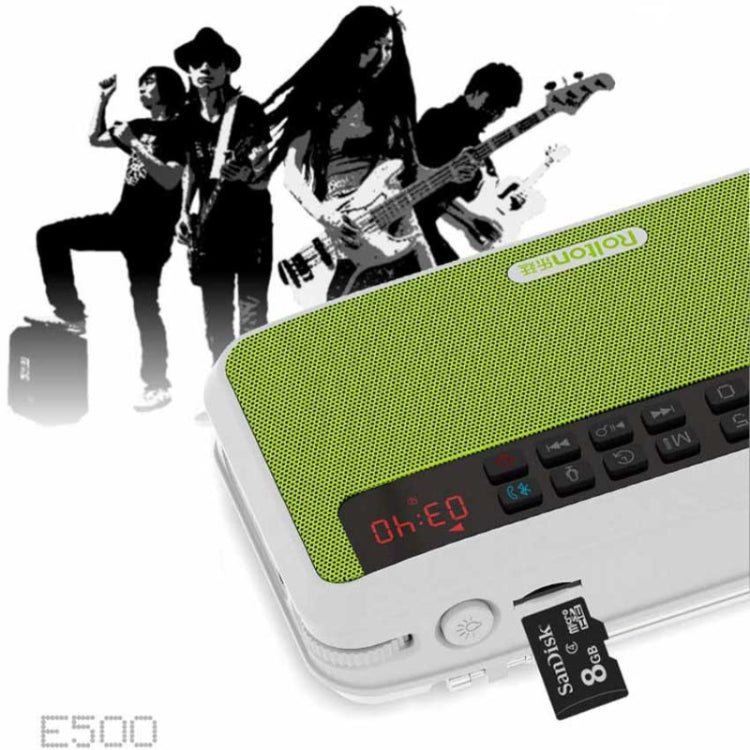 Rolton E500 Bluetooth Speaker 2.1-Channel Built-In Microphone Supports FM Radio(Green) - free shipping - PMC TechLife - Order now!