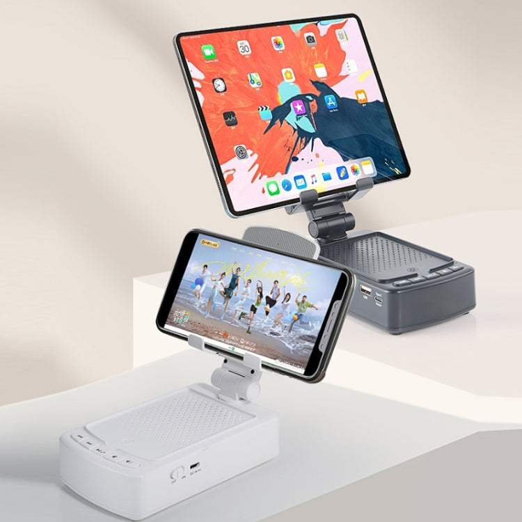 3 in 1 Multi-functional Desktop Mobile Phone Telescopic Bracket Bluetooth Audio(White) - Desktop Holder by PMC TechLife | Online Shopping South Africa | PMC TechLife