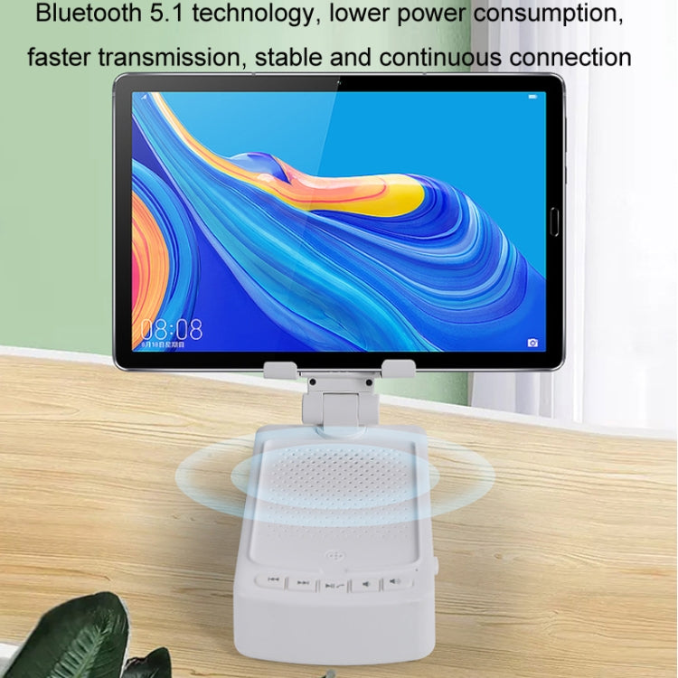 3 in 1 Multi-functional Desktop Mobile Phone Telescopic Bracket Bluetooth Audio(White) - Desktop Holder by PMC TechLife | Online Shopping South Africa | PMC TechLife