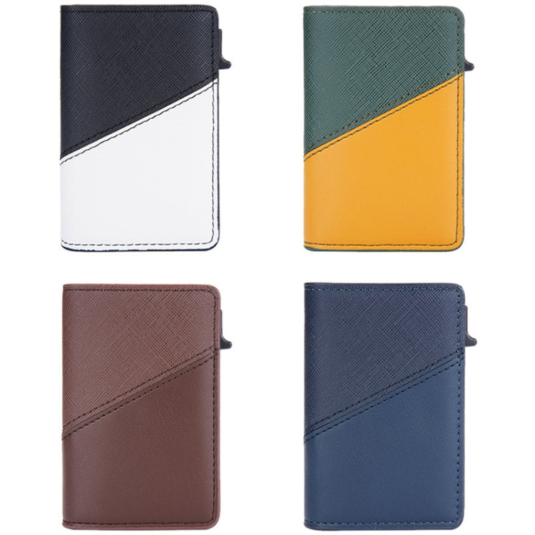 Baellerry RFID Anti-theft Aluminum Box Leather Wallet Side Push Contrasting Antimagnetic Card Holder(Black) - free shipping - PMC TechLife - Order now!