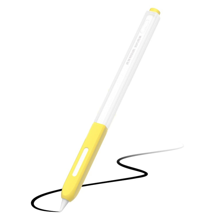 For Apple Pencil 2 Non-Slip Anti-Fall Translucent Segmented Pen Case(Lemon Yellow) - Pencil Accessories by PMC TechLife | Online Shopping South Africa | PMC TechLife