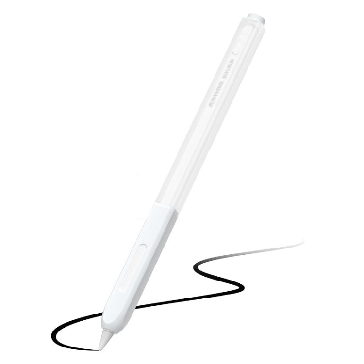 For Apple Pencil 2 Non-Slip Anti-Fall Translucent Segmented Pen Case(Crescent White) - Pencil Accessories by PMC TechLife | Online Shopping South Africa | PMC TechLife