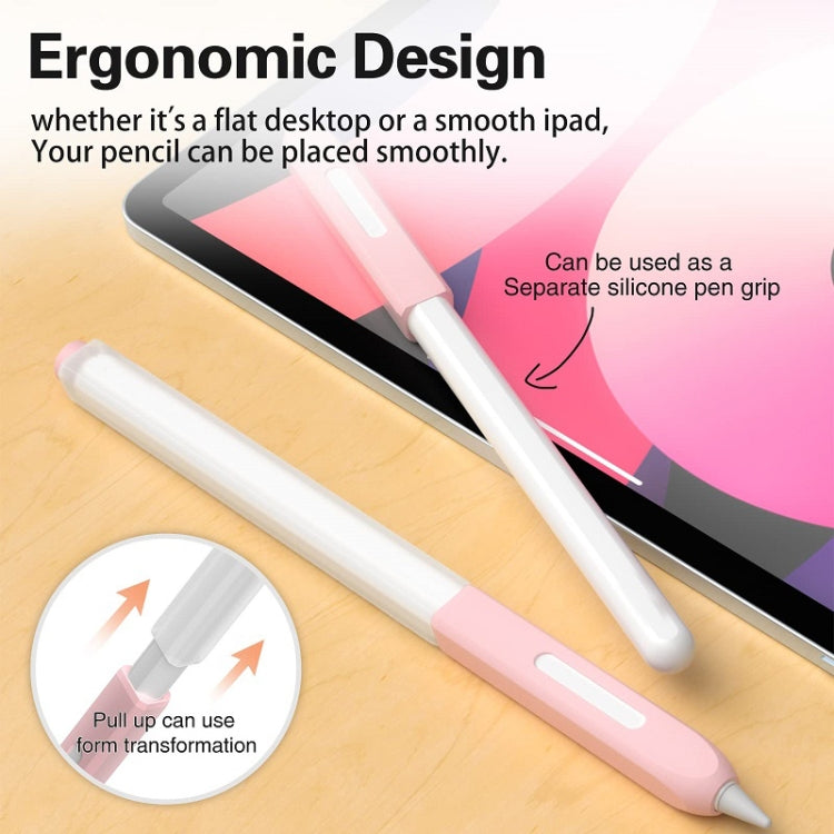 For Apple Pencil 2 Non-Slip Anti-Fall Translucent Segmented Pen Case(Mysterious Black) - Pencil Accessories by PMC TechLife | Online Shopping South Africa | PMC TechLife