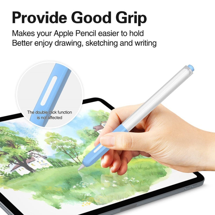 For Apple Pencil 2 Non-Slip Anti-Fall Translucent Segmented Pen Case(Business Gray) - Pencil Accessories by PMC TechLife | Online Shopping South Africa | PMC TechLife